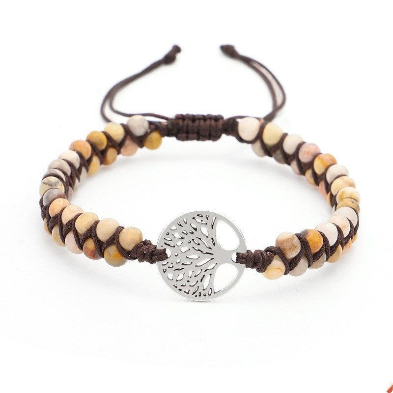 Yoga-Armband mit gewebtem Lebensbaum-Charme