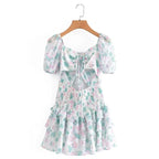 Fioby - Florales Rüschen-Minikleid mit Puffärmeln