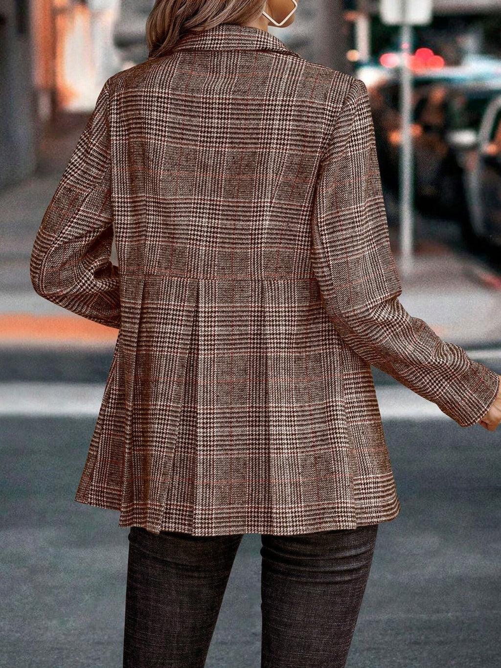 Gilda - Blazer mit geknöpftem Reverskragen aus Plaid