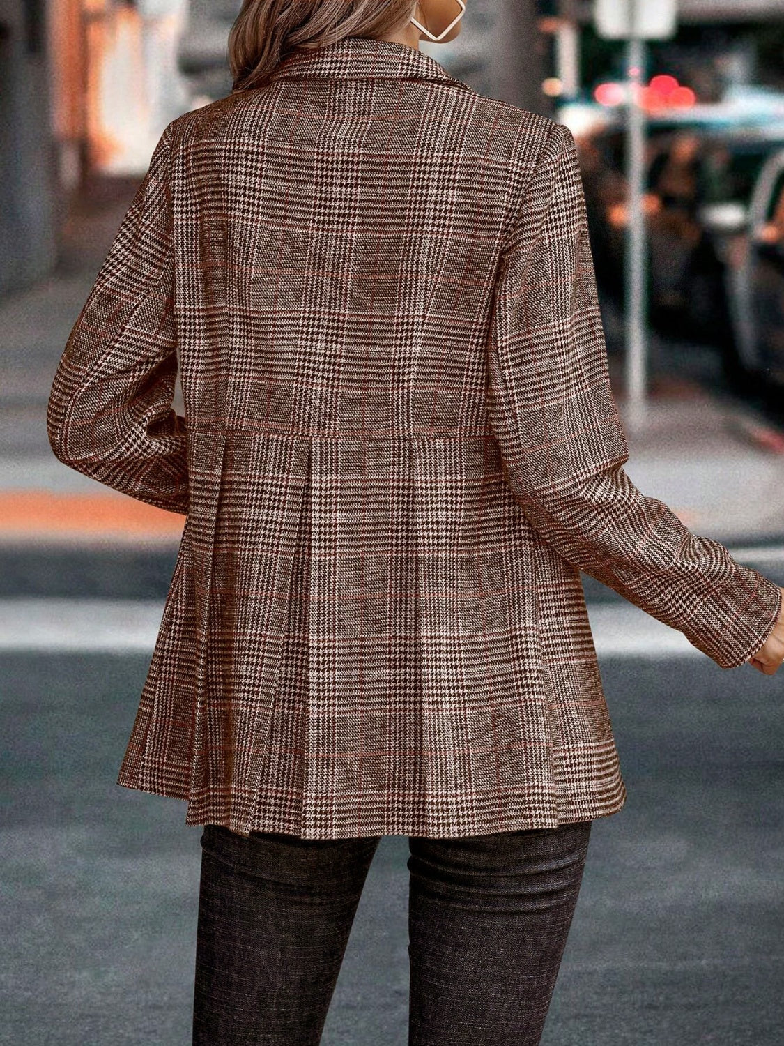 Gilda - Blazer mit geknöpftem Reverskragen aus Plaid
