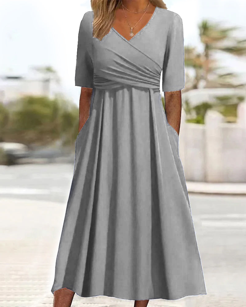 Pien - Kurzärmeliges Crossover-Kleid