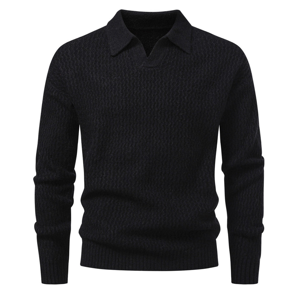 Herren-Jacquard-Strickpullover mit breitem Kragen - Raptor