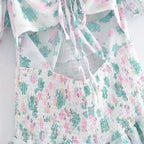 Fioby - Florales Rüschen-Minikleid mit Puffärmeln