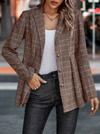 Gilda - Blazer mit geknöpftem Reverskragen aus Plaid