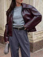 Jacke aus veganem Kunstleder