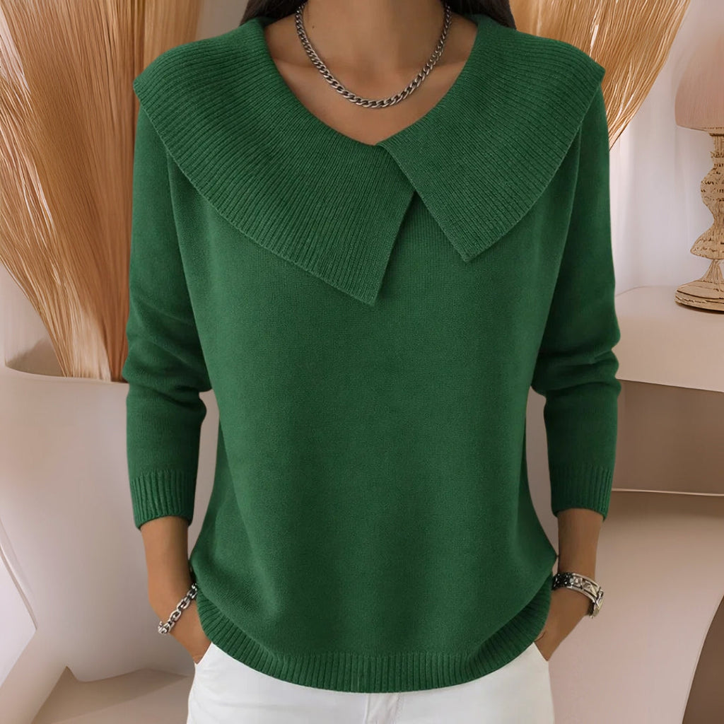 Strickpullover mit weichem Kragen Damen Warm und elegant zeitlose Raffinesse bequemer Tragekomfort - Jennifer