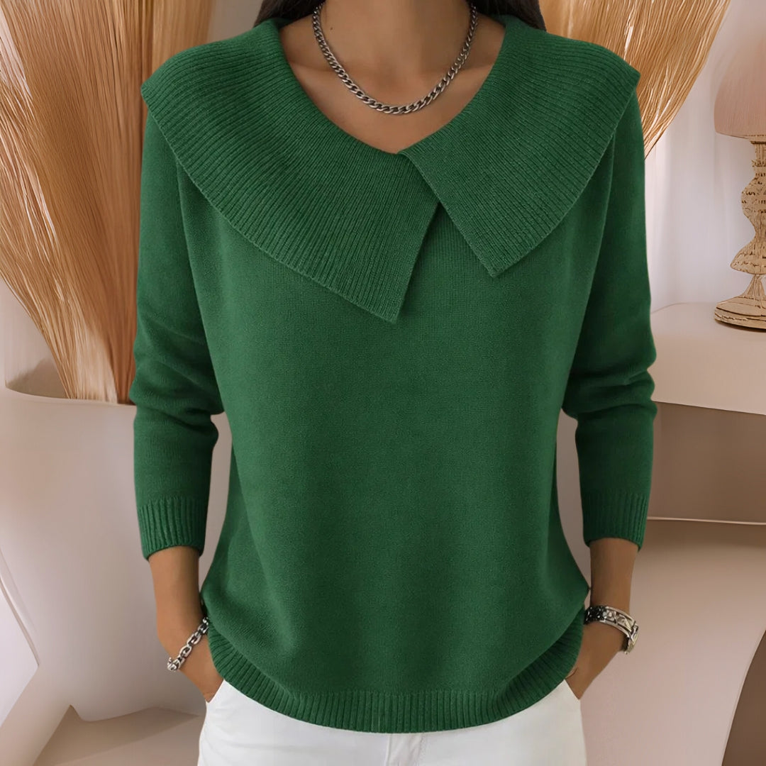 Strickpullover mit weichem Kragen Damen Warm und elegant zeitlose Raffinesse bequemer Tragekomfort - Jennifer