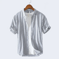Herren Kurzarm-Button-Down-Hemd – Streifen