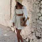 Analia - Boho-Chic Bauchfreies Top und Rock Set