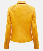 Biker-Lederjacke ohne Kapuze