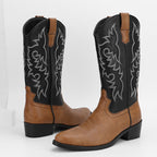 Hohe Herrenstiefel im Retro-Stil mit Stickerei - Kervon