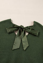 Blanche - Langärmeliger Pullover mit V-Ausschnitt und Rückenverknüpfung