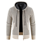 Herrenstrickjacke mit Kapuze und Innenfutter - Rynor