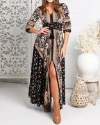 Beatrix - Kleid mit elegantem Retro-Stil und Blumen