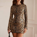 Damenkleid mit Pailletten im Leopardenmuster - Yina