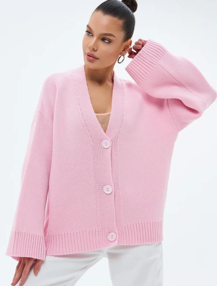 Damen Strickjacke, lockere Passform, Grobstrick - Uveris