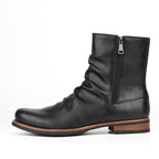 Herren Lederstiefel mit seitlichem Reißverschluss und niedriger Sohle - Halvor