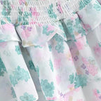 Fioby - Florales Rüschen-Minikleid mit Puffärmeln