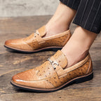 Herren Halbschuhe aus geprägtem Leder formeller Stil - Elvarn