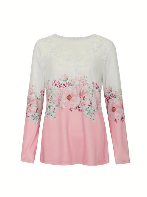 Sissy - T-Shirt mit Blumenmuster und Spitzendetails