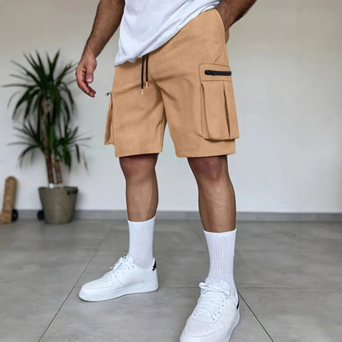 Herren Cargo-Shorts Utility-Taschen Terrakotta Farbe - Dakar