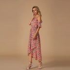 Carla - Frisches geblümtes Midikleid für den Sommer