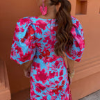 Midikleid mit Blumenmuster für Frauen - Amely