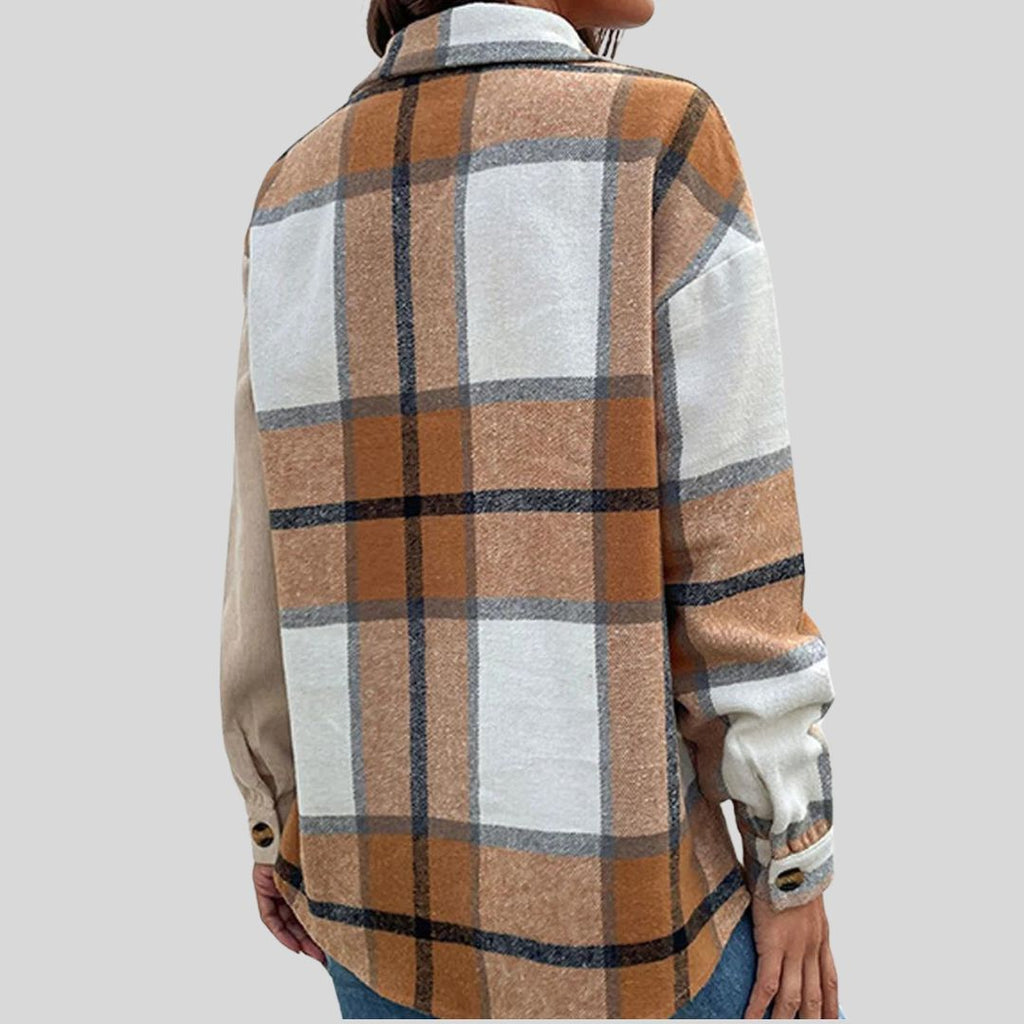 Lovely - Langärmeliges Poloshirt mit Kontrast-Karomuster