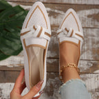 Flache Schuhe mit geflochtener Schleife für Frauen - Selena
