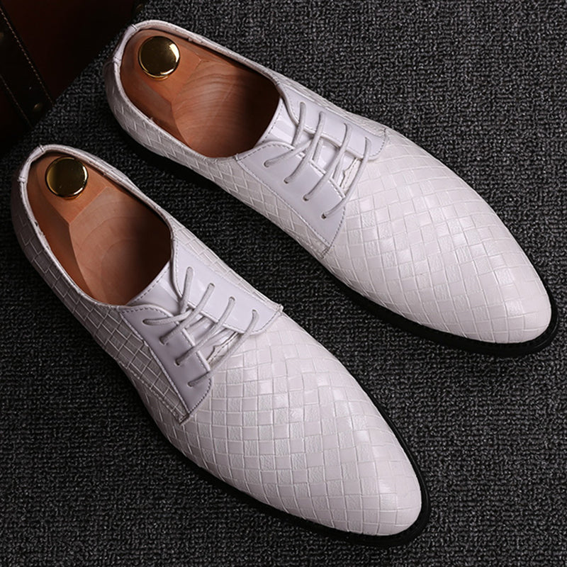 Geometrischer geflochtener Lederschuh für Männer - Sören