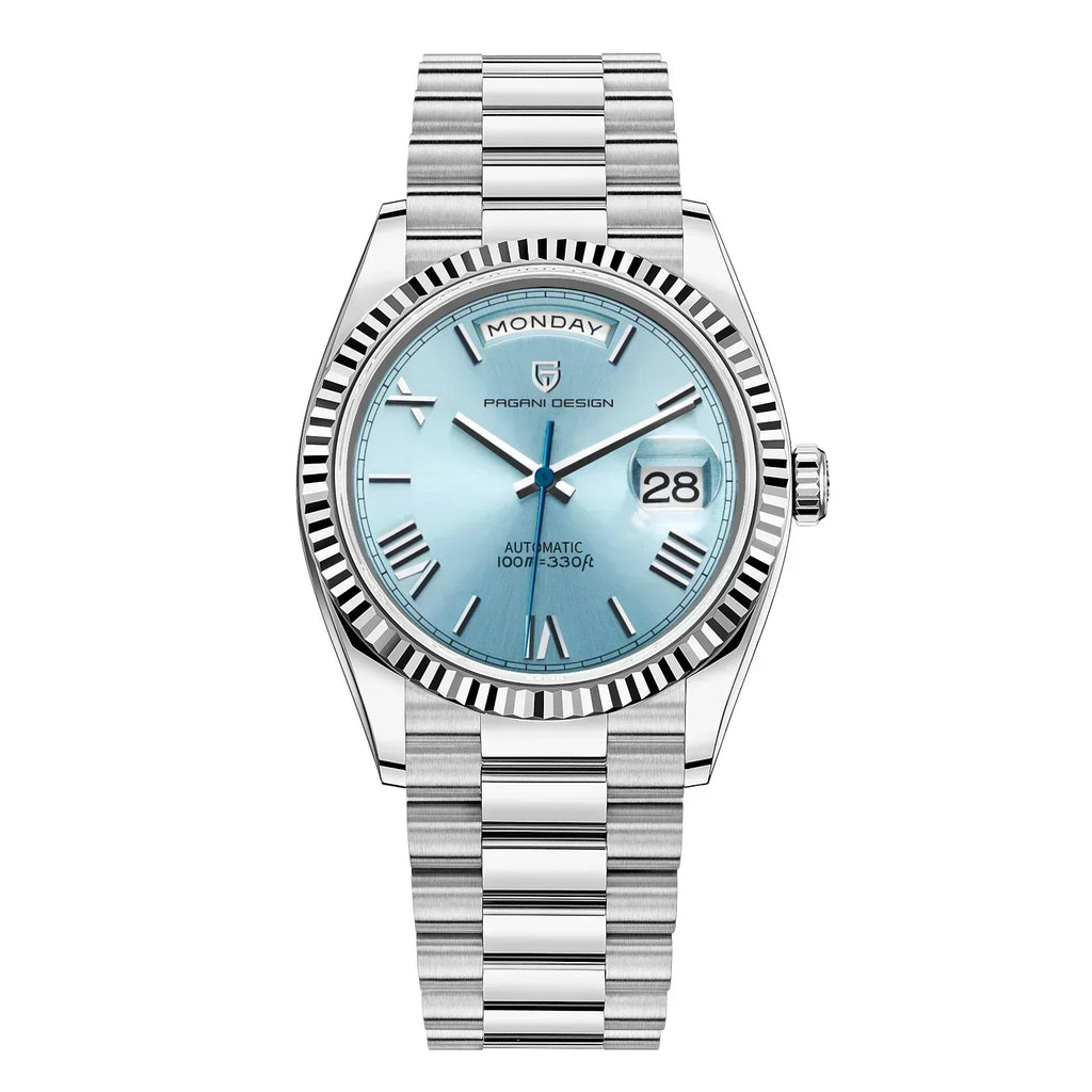 Klassische Analoguhr mit hochwertigem Metallarmband