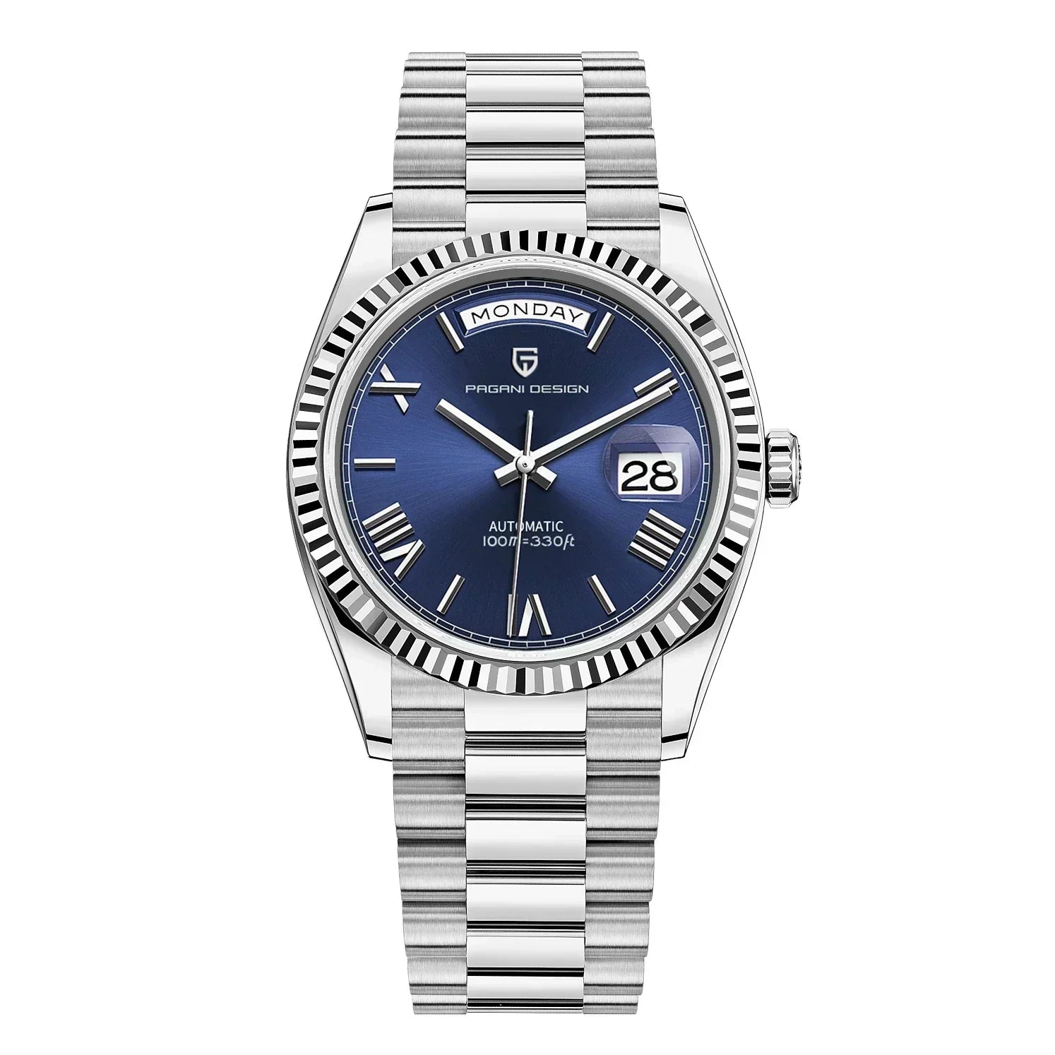 Klassische Analoguhr mit hochwertigem Metallarmband