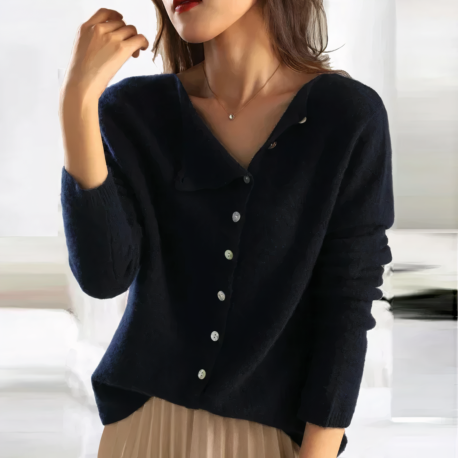 ARLETH - Elegante Strickjacke mit Knopfverschluss