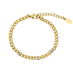 Signature Chain Stones 14K Vergoldet
