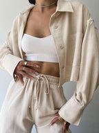 Vilma - Zweiteiliges Set aus Oberteil mit Reißverschluss und Hose mit Kordelzug