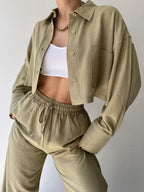 Vilma - Zweiteiliges Set aus Oberteil mit Reißverschluss und Hose mit Kordelzug