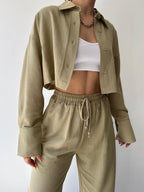 Vilma - Zweiteiliges Set aus Oberteil mit Reißverschluss und Hose mit Kordelzug