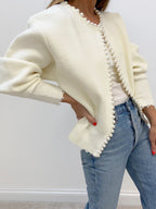Damen Strickjacke mit Perlenbesatz - Ailvina