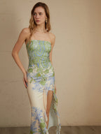 Lina - Geteiltes Midikleid mit Blumendruck von Monet