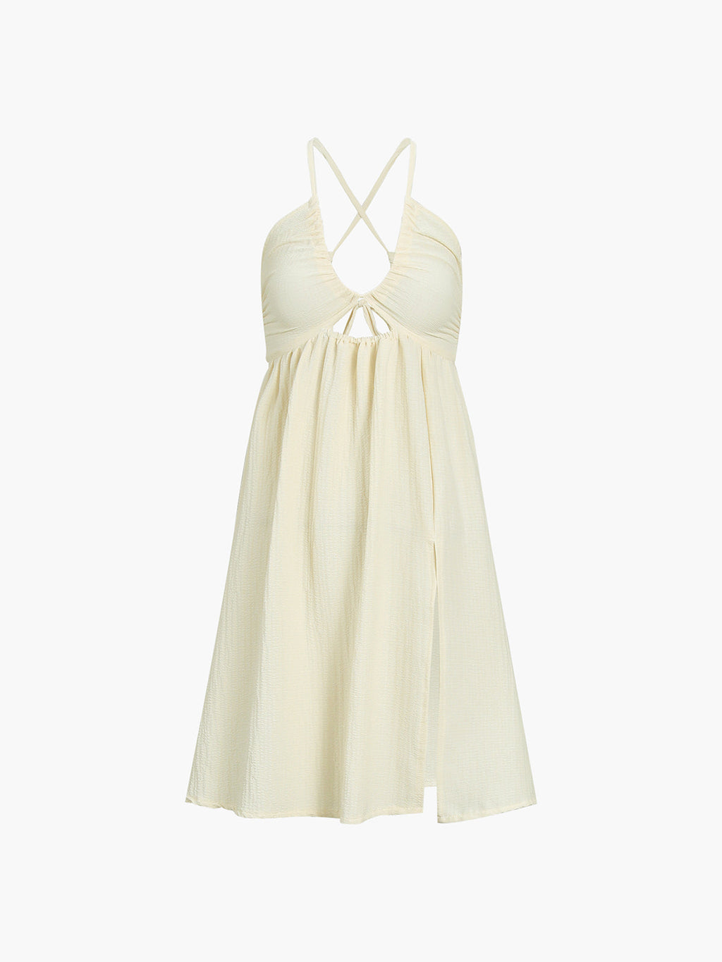 Addison - Rückenfreies, geteiltes Midikleid mit Kreuzschlitz