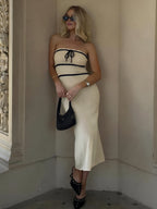Ruby - Geknotetes Röhren-Midi-Pulloverkleid