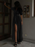 Elsie - Frenchy Langes Kleid mit Knopfleiste