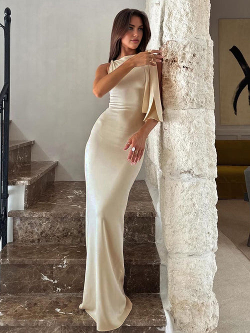 Ashley - Geliebtes geknotetes ärmelloses langes Kleid