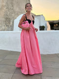 Bárbara - Langes Kleid mit BH-Träger und Spaghettiträgern