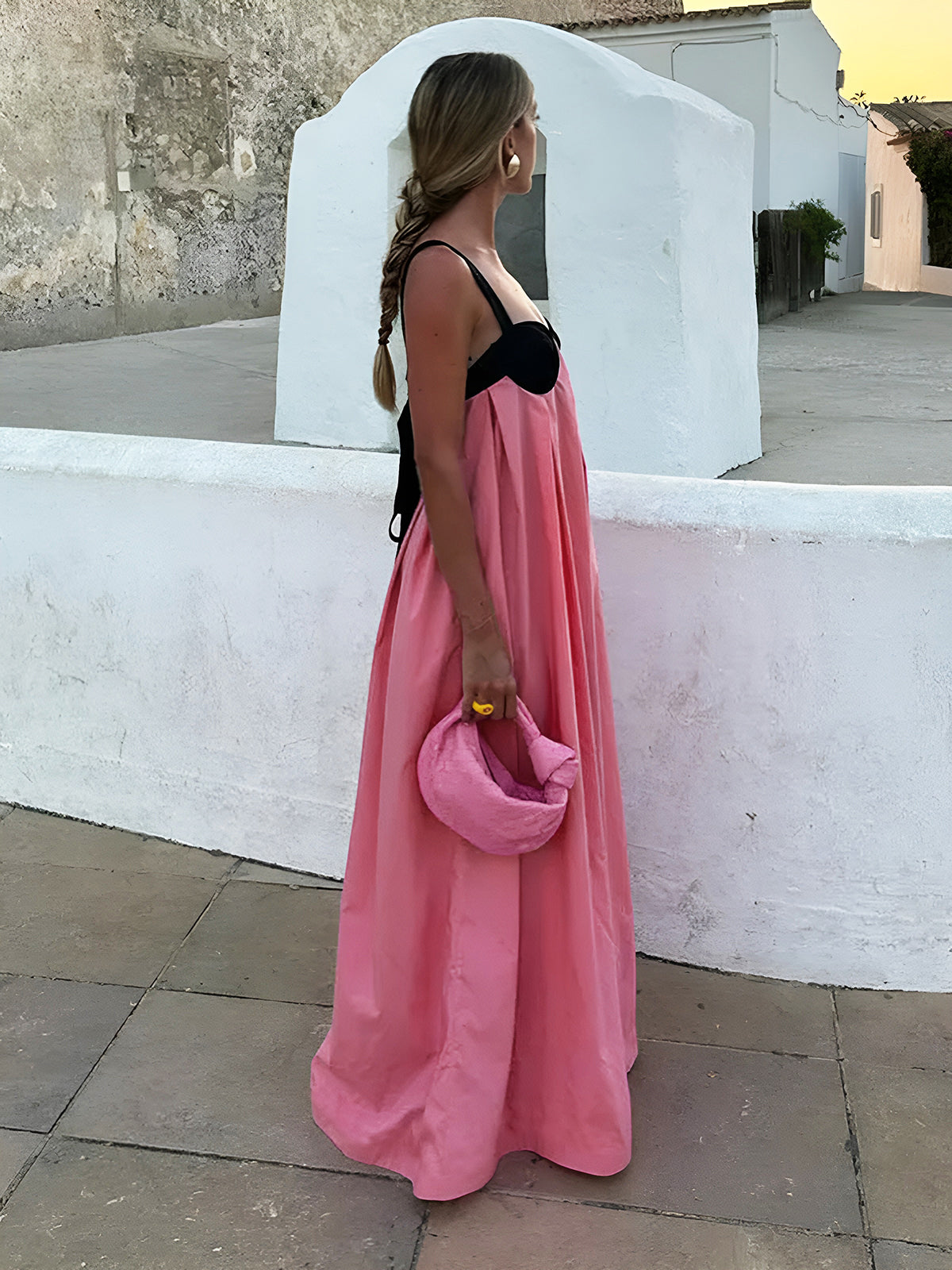 Bárbara - Langes Kleid mit BH-Träger und Spaghettiträgern