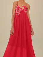 Scarlett - Besticktes halbdurchsichtiges Fischkleid