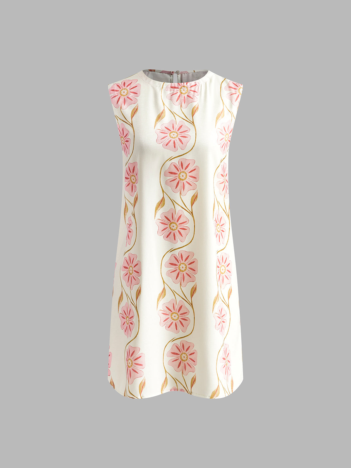 Ava - Romantisches ärmelloses kurzes Kleid mit Druck