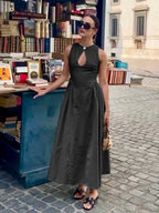 Hilary - Bohemio Langes Kleid mit Ausschnitt