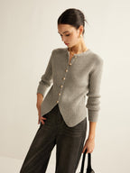 Damen Strickjacke mit Schlitz vorne - Elsvira
