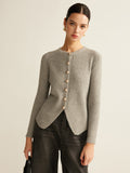 Damen Strickjacke mit Schlitz vorne - Elsvira